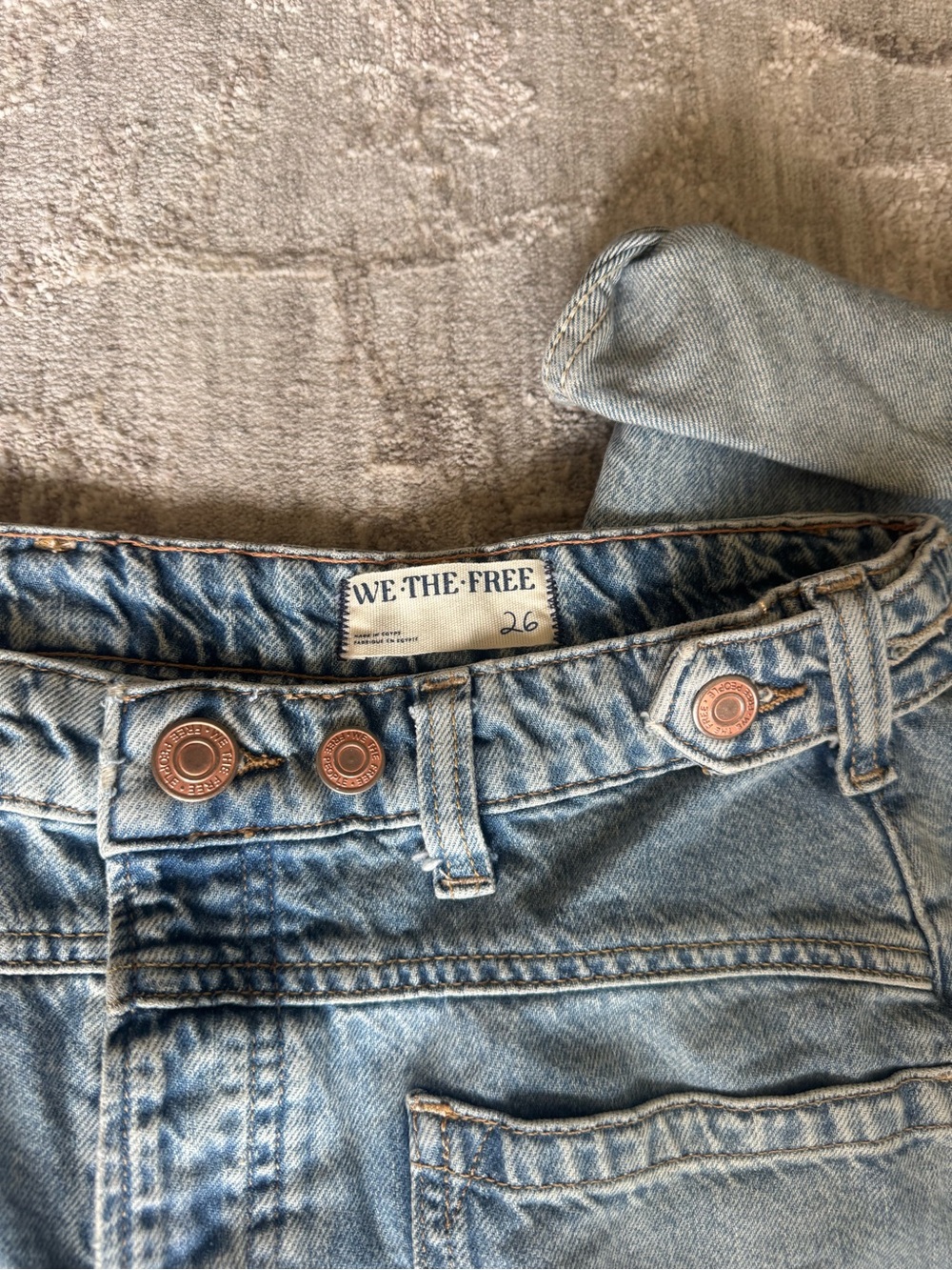 Free People Wide Leg Light Wash Women's Jeans - Light Blue - Picture 3 of 3